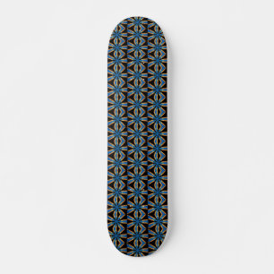 geometrische Schwarz-Blau-Skateboard Skateboard