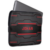 geometrische Schwarz-Rot-Geometrie Laptopschutzhülle (Vorne Rechts)