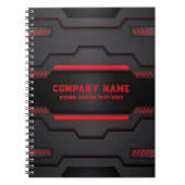 geometrische Schwarz-Rot-Geometrie Notizblock (Vorderseite)