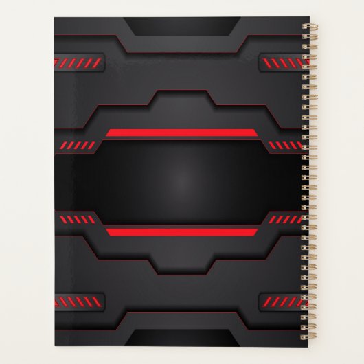geometrische Schwarz-Rot-Geometrie Planer (Rückseite)