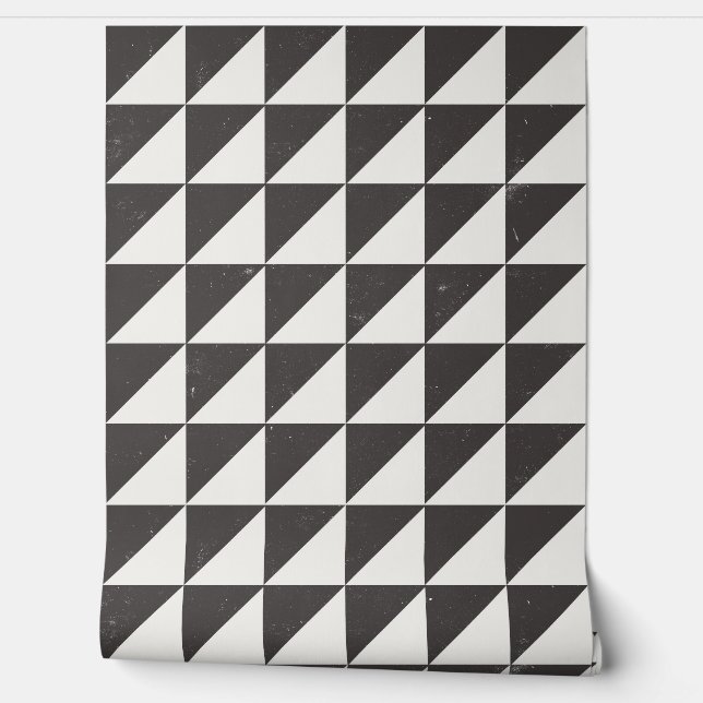 Geometrische Schwarz- und Weiß-Dreiecke Tapete (Abrollen)