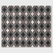 Geometrische Schwarz-Weiß-Rosa Geschenkpapier (Flach)