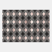 Geometrische Schwarz-Weiß-Rosa Geschenkpapier Set (Vorderseite 2)