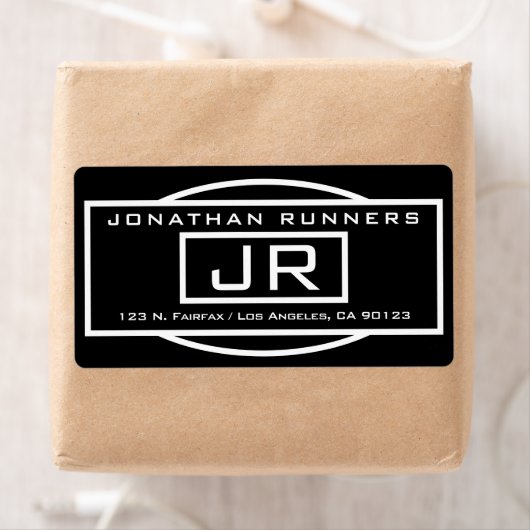 Geometrische Schwarz-Weiß-Rücksendeadresse (Insitu)