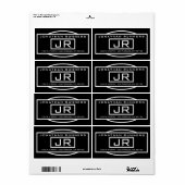 Geometrische Schwarz-Weiß-Rücksendeadresse (Vorne)