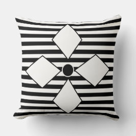 Geometrische Schwarz-weiße Diamantgeometrische Str Kissen