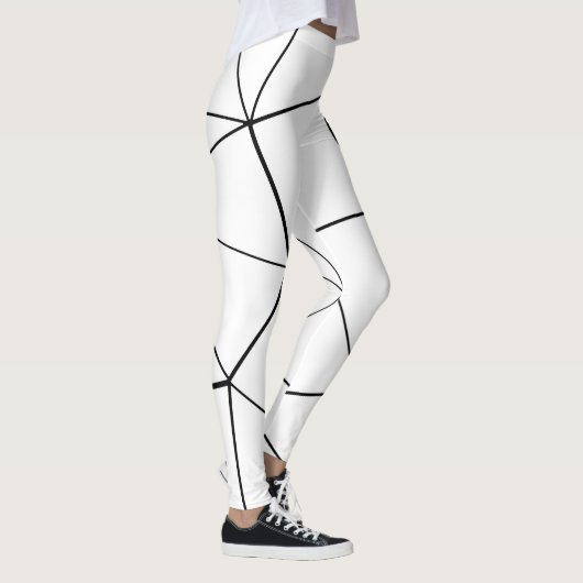 Geometrische Schwarz-weiße Dreieckslinien cool Leggings (Rechts)