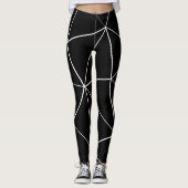 Geometrische Schwarz-weiße Dreieckslinien cool Leggings (Vorderseite)
