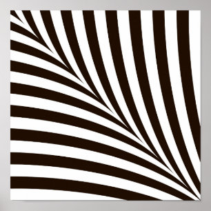 Geometrische schwarz-weiße Zebra-Streifen Poster