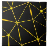 Geometrische schwarze Dreiecke, Goldlinien Fliese (Vorderseite)
