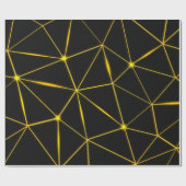 Geometrische schwarze Dreiecke, Goldlinien Geschenkpapier (Flach)