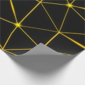Geometrische schwarze Dreiecke, Goldlinien Geschenkpapier (Ecke)