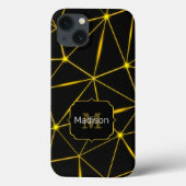 Geometrische schwarze Dreiecke Goldlinien Monogram Case-Mate iPhone Hülle (Rückseite)