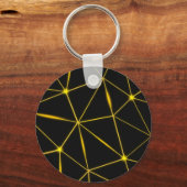 Geometrische schwarze Dreiecke, Goldlinien Schlüsselanhänger (Rückseite)