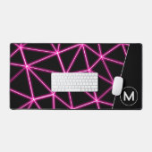 Geometrische schwarze Dreiecke Neonrosa Linien Mon Schreibtischunterlage (Tastatur & Maus)