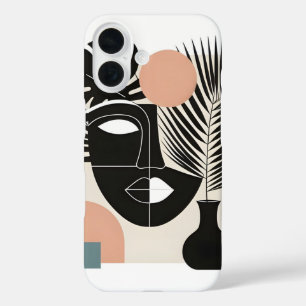 Geometrische schwarze Frau iPhone 16 Hülle