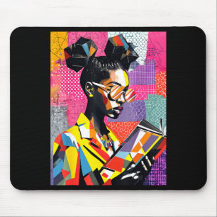 Geometrische schwarze Geschichte gebildete Frauen  Mousepad