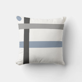 Geometrische schwarze graue blaue weiße Stangen Kissen