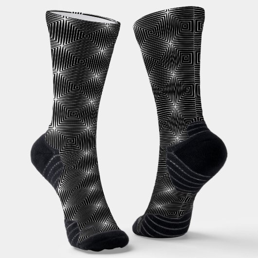 Geometrische schwarze Illusion Socken (Gewinkelt)