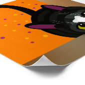 Geometrische schwarze Katze, die in einen Karton s Poster (Ecke)