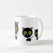 Geometrische schwarze Katze Kaffeetasse (VorderseiteRechts)
