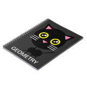 Geometrische schwarze Katze Notizblock (Linke Seite)