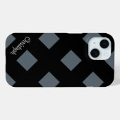 Geometrische schwarze Linien mit Namen Case-Mate iPhone Hülle (Rückseite (Horizontal))