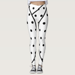 Geometrische schwarze Polka-Punkte Leggings