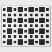 Geometrische schwarze Quadrate Geschenkpapier (Flach)