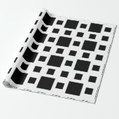 Geometrische schwarze Quadrate Geschenkpapier (Ungerollt)