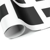 Geometrische schwarze Quadrate Geschenkpapier (Rolleneckpunkt)