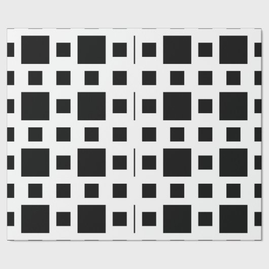 Geometrische schwarze Quadrate Geschenkpapier (Saum)