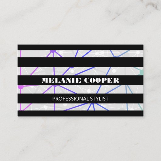 Geometrische schwarze Streifen - Aktuelle Visitenk Visitenkarte (Vorderseite)