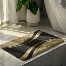 Geometrische schwarze und goldfarbene Damasken