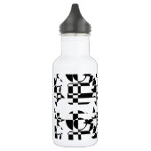 Geometrische schwarze und weiße Formen Trinkflasche (Links)