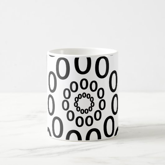 Geometrische schwarze und weiße Kreise Kaffeetasse (Mittel)
