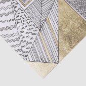 Geometrische Schwarzweiss-Chic-Imitat-Goldmuster Seidenpapier (Ausschnitt)