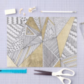 Geometrische Schwarzweiss-Chic-Imitat-Goldmuster Seidenpapier (Handwerk)