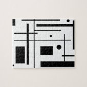 Geometrische Schwarzweiss-Form-Puzzle Puzzle (Horizontal)