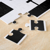 Geometrische Schwarzweiss-Form-Puzzle Puzzle (Seite)