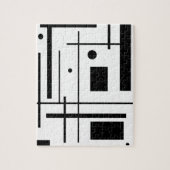 Geometrische Schwarzweiss-Form-Puzzle Puzzle (Vertikal)