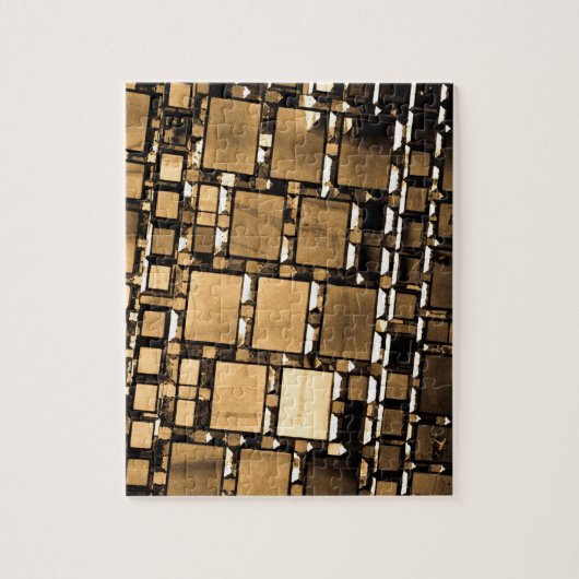Geometrische Sepia-Spiegel Puzzle (Vertikal)
