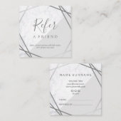 Geometrische silbernes quadratische visitenkarte (Vorne/Hinten)