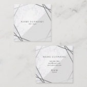 Geometrische silbernes quadratische visitenkarte (Vorne/Hinten)