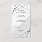 Geometrische silbernes visitenkarte (Rückseite)