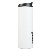 Geometrische Silhouette der afghanischen Hound-Mus Thermosbecher (Nach links gedreht)