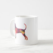 Geometrische Silhouette des Hundes auf Bluetick Kaffeetasse (Vorderseite Links)