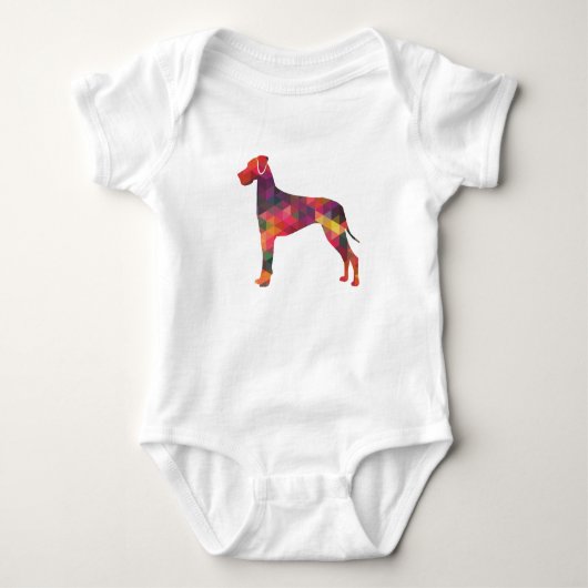 Geometrische Silhouette für große Dog Baby Strampler (Vorderseite)