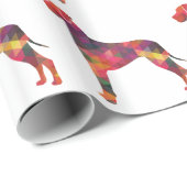 Geometrische Silhouette für große Dog Geschenkpapier (Rolleneckpunkt)