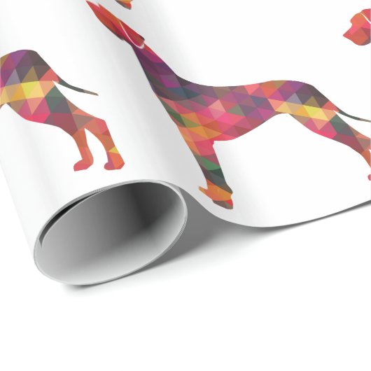 Geometrische Silhouette für große Dog Geschenkpapier (Rolleneckpunkt)